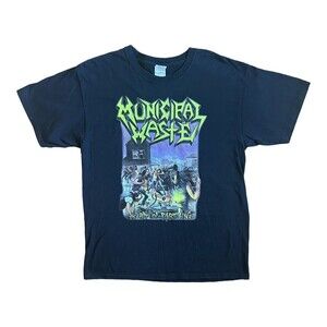 Vintage Municipal Waste The Art Of Partying Vomit Metal Band T Shirt